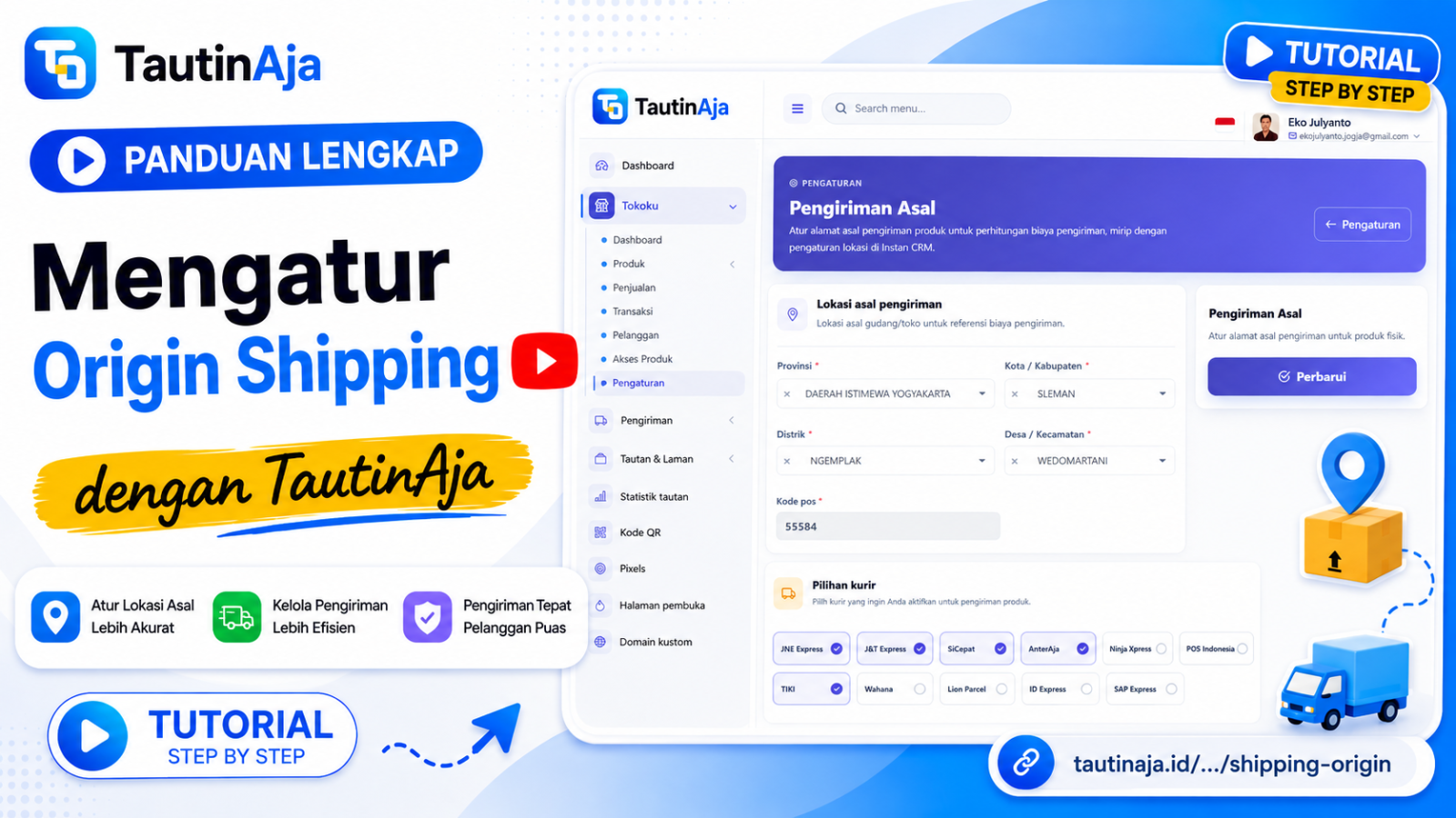 Mengatur Origin Shipping