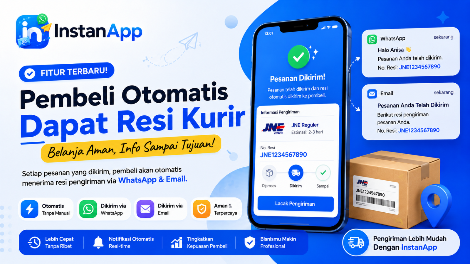 Pembeli Otomatis Dapat Resi Kurir