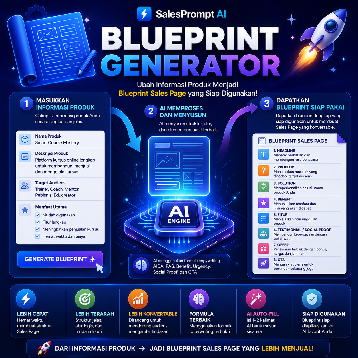 SalesPrompt AI Workflow Illustration